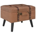 Vidaxl tabourets de rangement 3 pcs marron similicuir