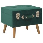 Vidaxl tabourets de rangement 3 pcs vert velours