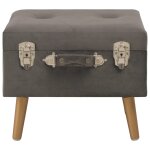 Vidaxl tabouret de rangement 40 cm gris velours