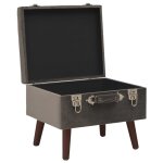 Vidaxl tabouret de rangement gris 40 cm velours