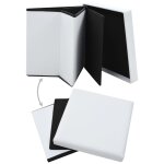 Vidaxl tabouret de rangement pliable blanc similicuir
