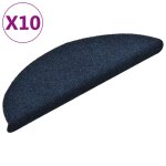 Vidaxl tapis autoadhsifs 10 pcs bleu marine 56x17x3 cm aiguillet