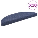 Vidaxl tapis autoadhsifs de marches 10 pcs bleu 56x17x3 cm aiguillet