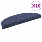 Vidaxl tapis autoadh�sifs de marches 10 pcs bleu 65x21x4 cm aiguillet�