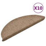 Vidaxl tapis autoadhsifs de marches 10 pcs crme 56x17x3cm aiguillet