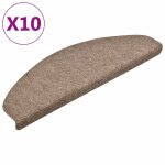 Vidaxl tapis autoadh�sifs de marches 10 pcs cr�me 65x21x4cm aiguillet�