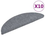 Vidaxl tapis autoadhsifs de marches 10 pcs gris clair 56x17x3 cm