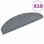 Vidaxl tapis autoadhsifs de marches 10 pcs gris clair 65x21x4 cm