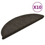 Vidaxl tapis autoadhsifs de marches 10 pcs marron clair 56x17x3 cm
