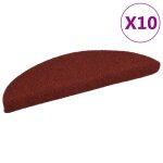 Vidaxl tapis autoadhsifs de marches 10 pcs rouge 56x17x3cm aiguillet