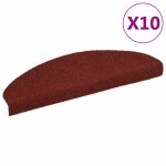 Vidaxl tapis autoadh�sifs de marches 10 pcs rouge 65x21x4cm aiguillet�