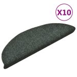 Vidaxl tapis autoadhsifs de marches 10 pcs vert 56x17x3 cm aiguillet