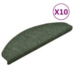 Vidaxl tapis autoadh�sifs de marches 10 pcs vert 65x21x4 cm aiguillet�