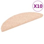 Vidaxl tapis autoadhsifs de marches 10pcs marron 56x17x3cm aiguillet