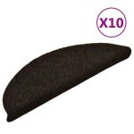Vidaxl tapis autoadhsifs de marches 10pcs marron 56x17x3cm aiguillet