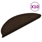 Vidaxl tapis autoadhsifs de marches 10pcs marron 56x17x3cm aiguillet