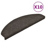 Vidaxl tapis autoadhsifs de marches 10pcs marron 65x21x4cm aiguillet