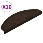 Vidaxl tapis autoadh�sifs de marches 10pcs marron 65x21x4cm aiguillet�