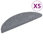 Vidaxl tapis autoadhsifs de marches 5 pcs gris clair 56x17x3 cm