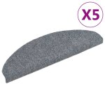 Vidaxl tapis autoadhsifs de marches 5 pcs gris clair 65x21x4 cm