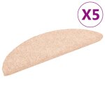 Vidaxl tapis autoadhsifs de marches 5 pcs marron 56x17x3cm aiguillet