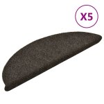 Vidaxl tapis autoadhsifs de marches 5 pcs marron 56x17x3cm aiguillet