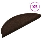 Vidaxl tapis autoadhsifs de marches 5 pcs marron 56x17x3cm aiguillet