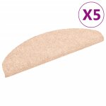 Vidaxl tapis autoadhsifs de marches 5 pcs marron 65x21x4cm aiguillet