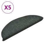 Vidaxl tapis autoadhsifs de marches 5 pcs vert 56x17x3 cm aiguillet