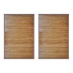 Vidaxl tapis de bain bambou 2 pcs 60 x 90 cm marron