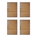 Vidaxl tapis de bain bambou 4 pcs 60 x 90 cm marron