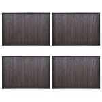 Vidaxl tapis de bain bambou 4 pcs 60 x 90 cm marron fonc