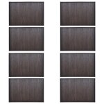Vidaxl tapis de bain bambou 8 pcs 40 x 50 cm marron fonc