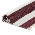 Vidaxl tapis chindi tiss� � la main coton 120x170 cm bordeaux et blanc