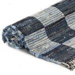 Vidaxl tapis chindi tiss� � la main denim 80 x 160 cm bleu
