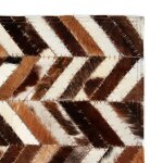 Vidaxl tapis cuir véritable patchwork 190x290 cm chevron marron / blanc Vidaxl tapis cuir véritable patchwork 190x290 cm chevron marron / blanc