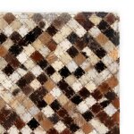 Vidaxl tapis cuir véritable patchwork 80 x 150 cm carré marron / blanc Vidaxl tapis cuir véritable patchwork 80 x 150 cm carré marron / blanc