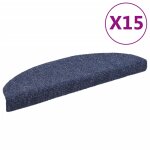 Vidaxl tapis d'escalier auto - adhsif poinon aiguillet 15 pcs bleu