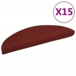 Vidaxl tapis d'escalier auto - adhsif poinon aiguillet 15 pcs rouge