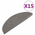 Vidaxl tapis d'escalier autocollants 15 pcs 56x20 cm gris