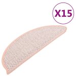 Vidaxl tapis d'escalier autocollants 15 pcs 56x20 cm rouge