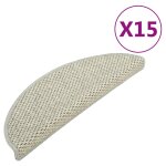 Vidaxl tapis d'escalier autocollants 15 pcs 65x25 cm gris
