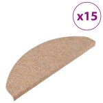 Vidaxl tapis d'escalier autocollants 15 pcs 65x26 cm beige Vidaxl tapis d'escalier autocollants 15 pcs 65x26 cm beige