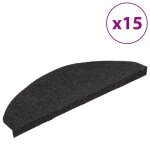Vidaxl tapis d'escalier autocollants 15 pcs 65x26 cm noir Vidaxl tapis d'escalier autocollants 15 pcs 65x26 cm noir