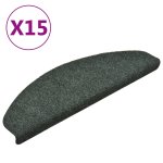 Vidaxl tapis d'escalier autocollants 15 pcs vert 65x21x4 cm aiguillet