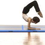 Vidaxl tapis gonflable de gymnastique avec pompe 400x100x10cm pvc bleu