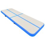 Vidaxl tapis gonflable de gymnastique avec pompe 400x100x15cm pvc bleu