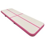 Vidaxl tapis gonflable de gymnastique avec pompe 400x100x15cm pvc rose