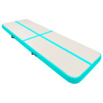 Vidaxl tapis gonflable de gymnastique avec pompe 400x100x15cm pvc vert
