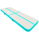 Vidaxl tapis gonflable de gymnastique avec pompe 500x100x15cm pvc vert